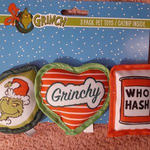 New Listing!! Brand New Grinch Holiday Cat Toy Set- 3 CT